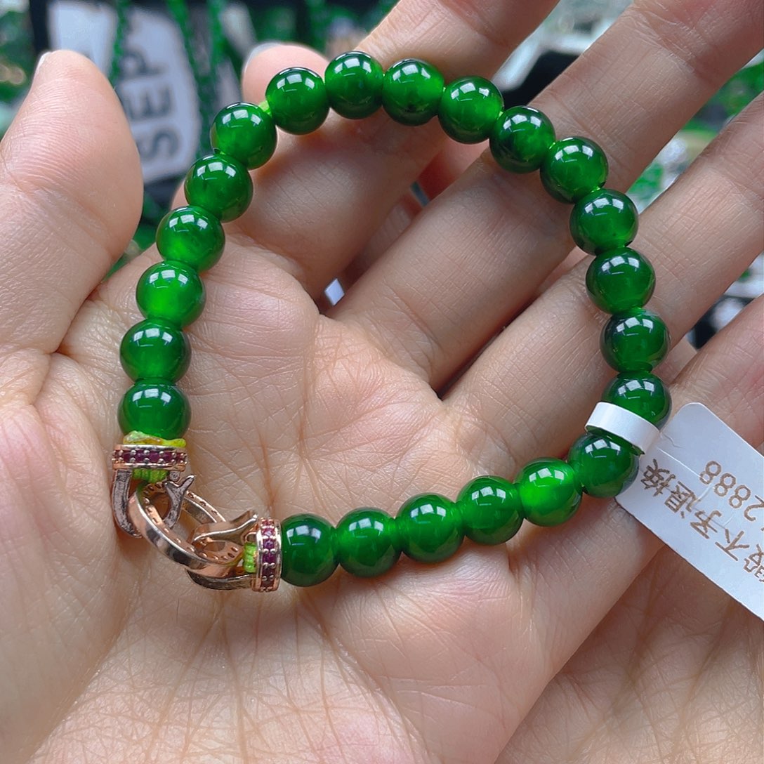 翡翠颈饰未镶嵌天然A货翡翠帝绿高冰卡7.8