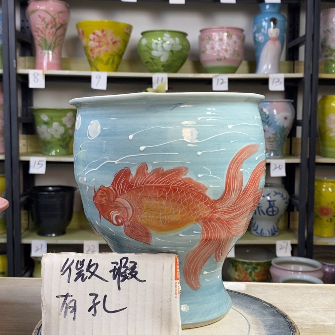 景德镇手工手绘陶瓷花盆
