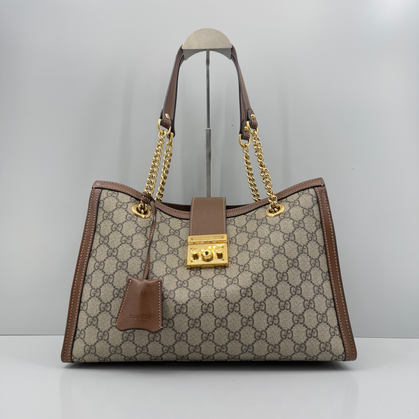 95新 GUCCI/古驰 优选/Padlock中号老花托特包黑标040/35x24x14