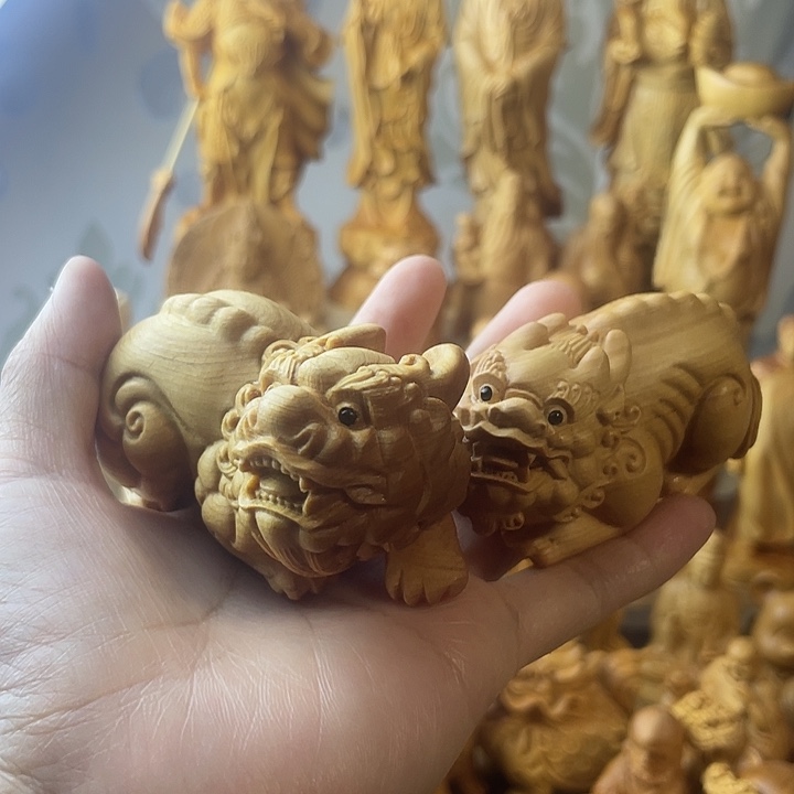 柏木（崖柏）崖柏公母貔貅一对