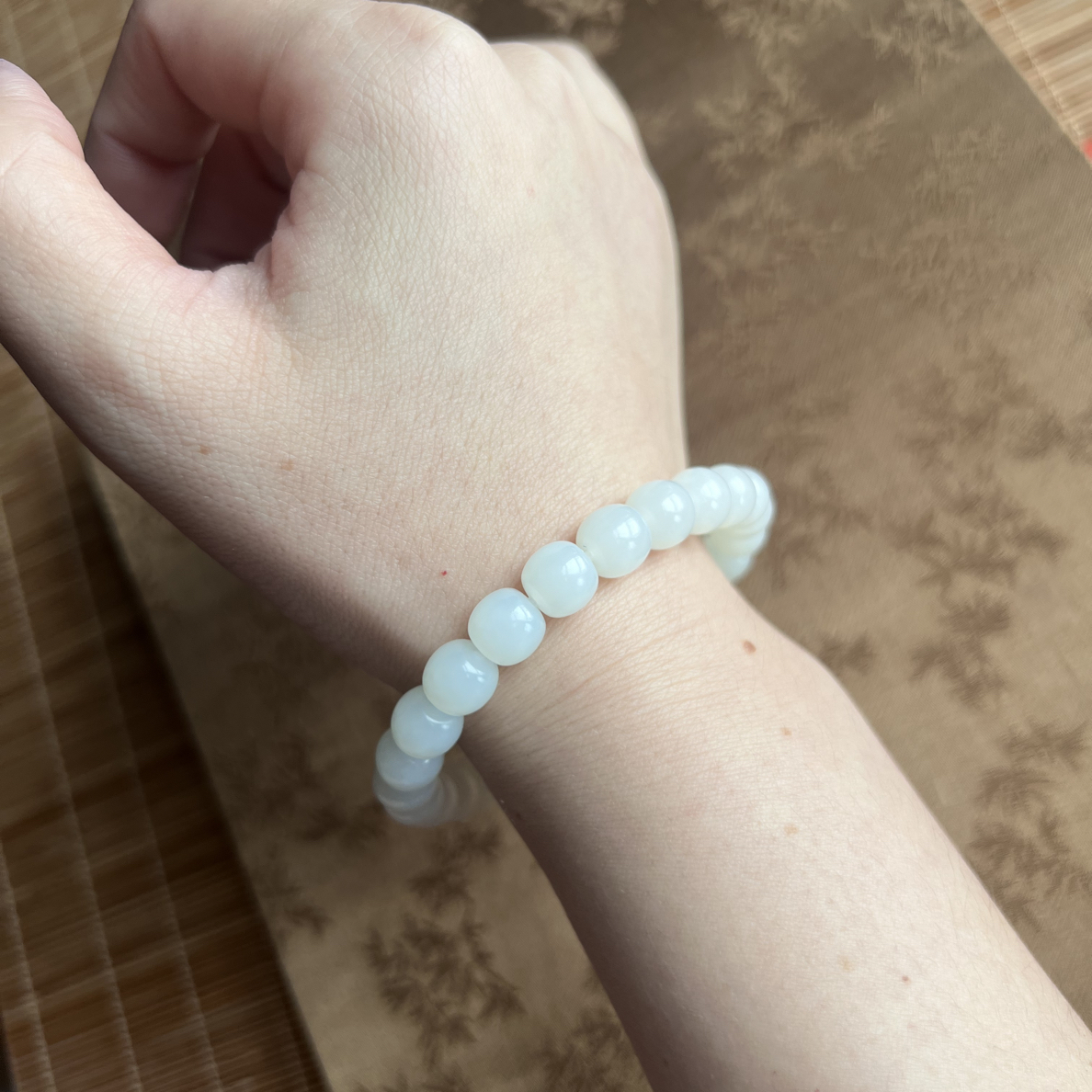 【玉瑾小裴优选】和田玉白玉羊脂白老型手串卡8精工