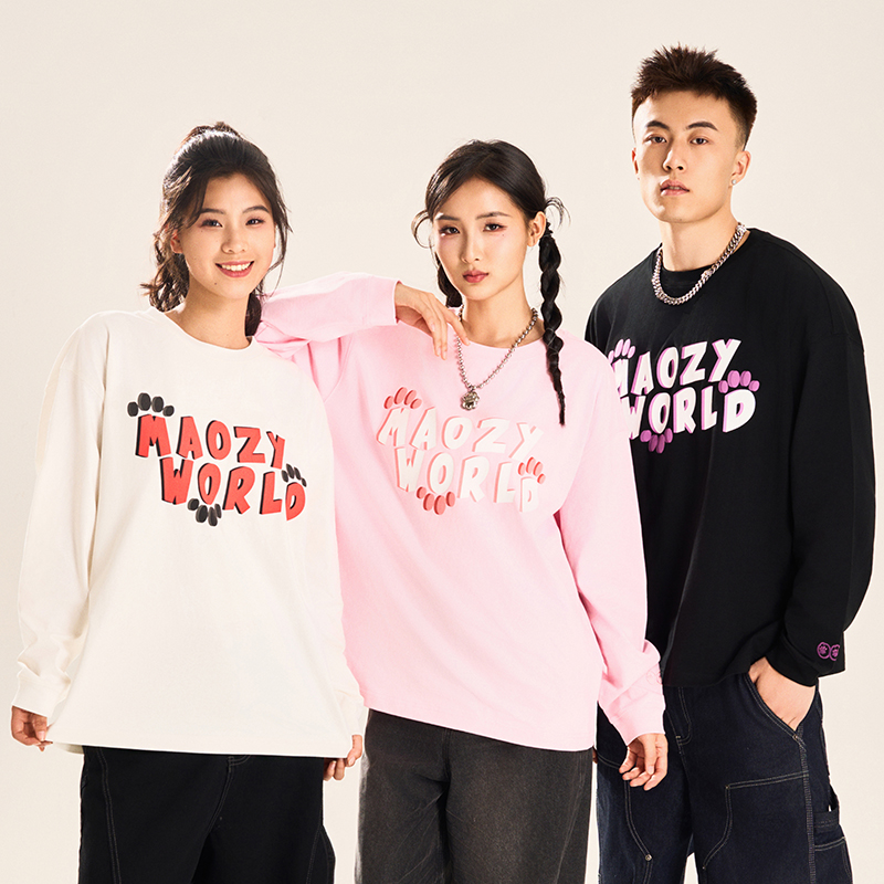 MAOZY WORLD 字体LOGO 长袖TEE