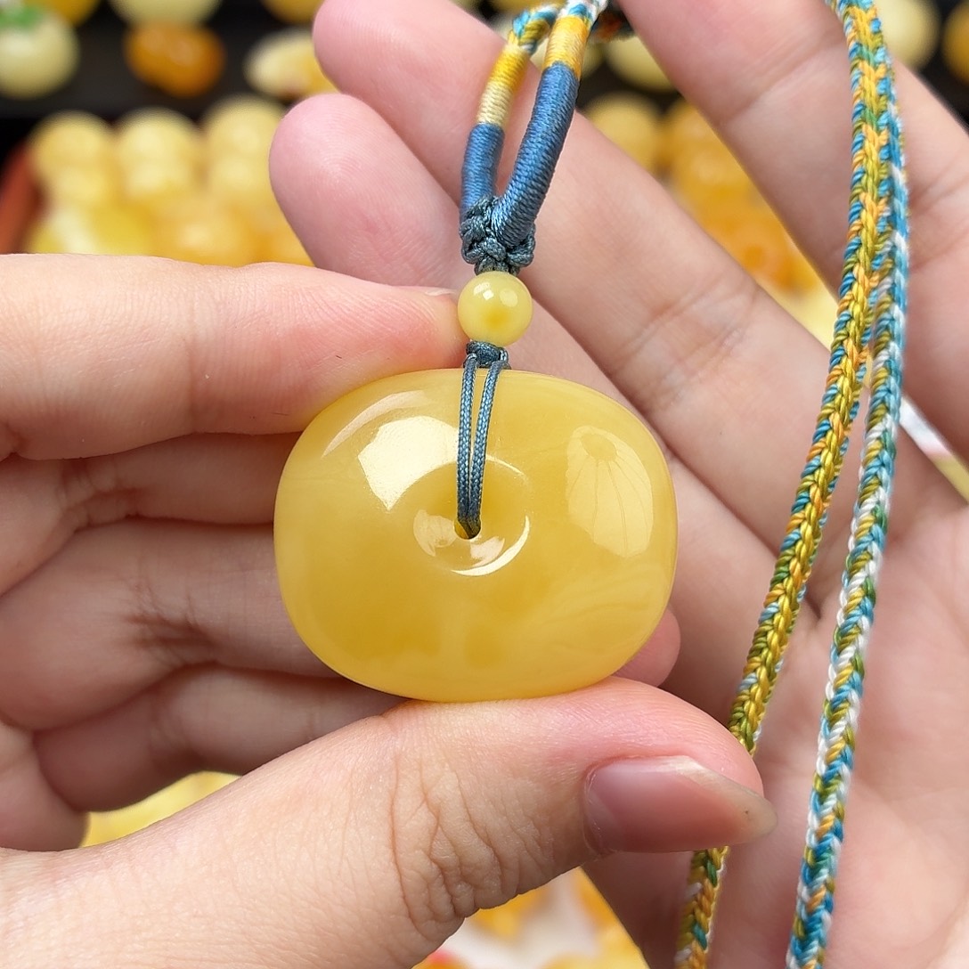 蜜蜡未镶嵌毛衣链蜜蜡