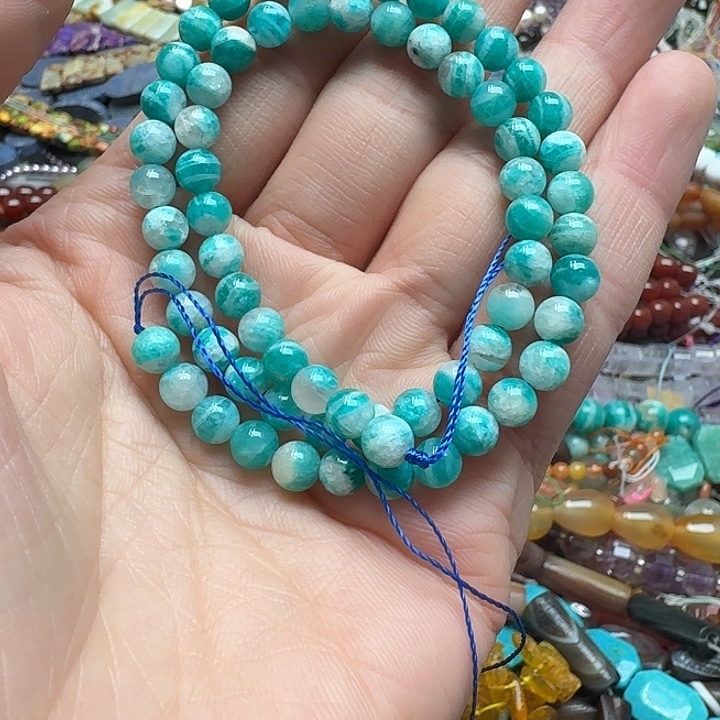 玛瑙/玉髓未镶嵌珠宝半成品一条6m天河石