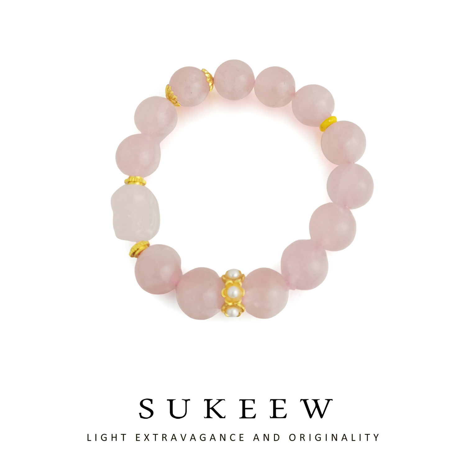 SUKEEW/酥可 铜合金手链 轻奢春日桃花接好运时尚手链221023
