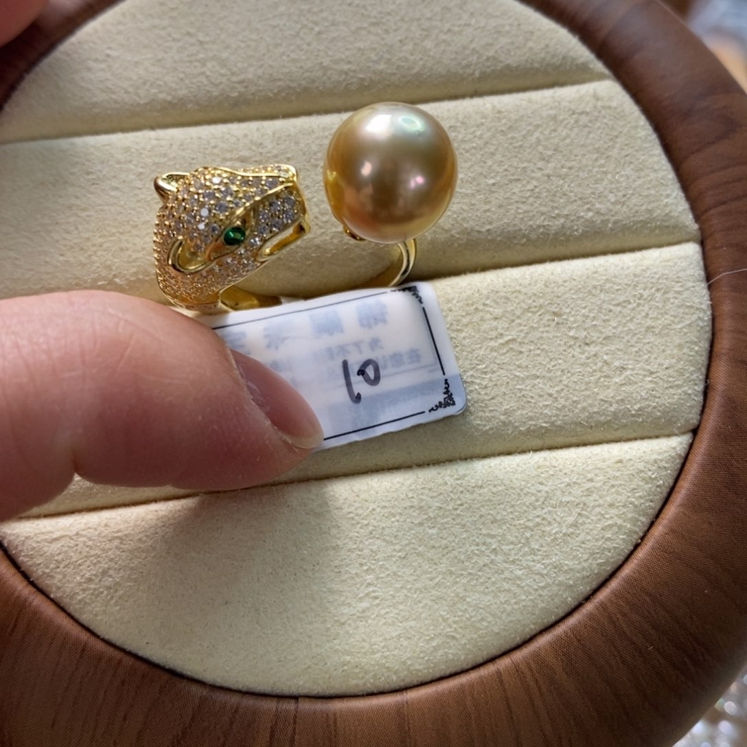 海水珍珠戒圈银S925镶嵌