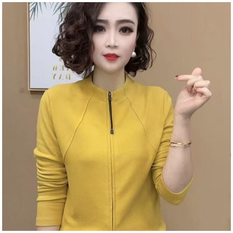 AL秋冬新款时尚洋气气质双头拉链小开衫