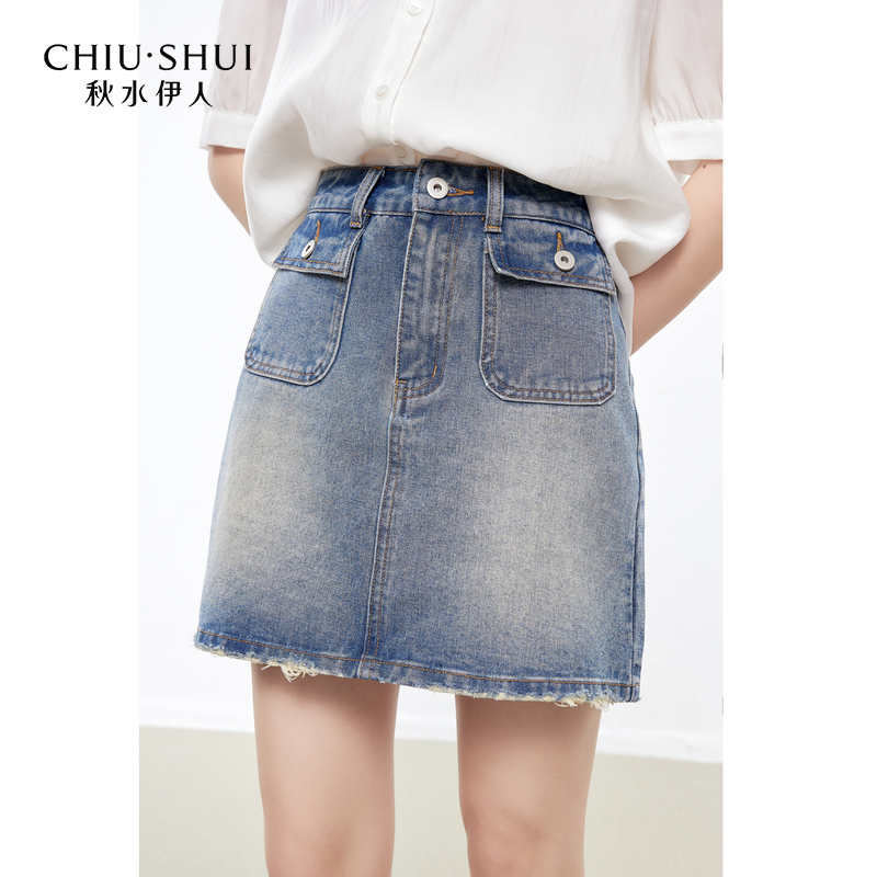 【初依】秋水伊人新款复古水洗牛仔裤625203A170086