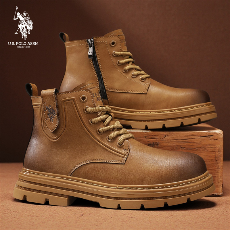 U.S. POLO ASSN.高帮增高马丁靴靴子男款运动鞋厚底秋季男士男鞋