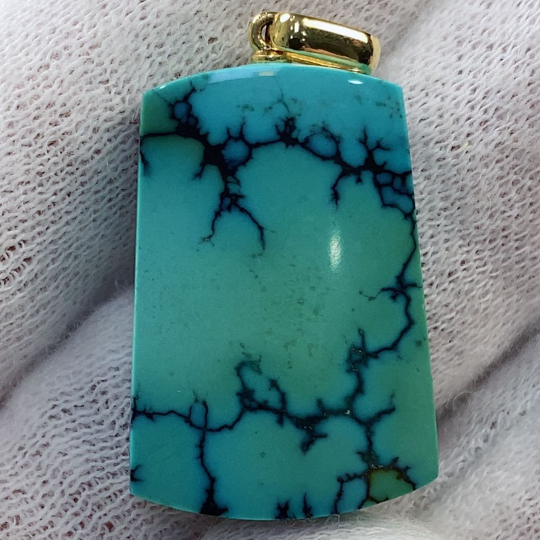 绿松石珠宝奇石18K金镶嵌