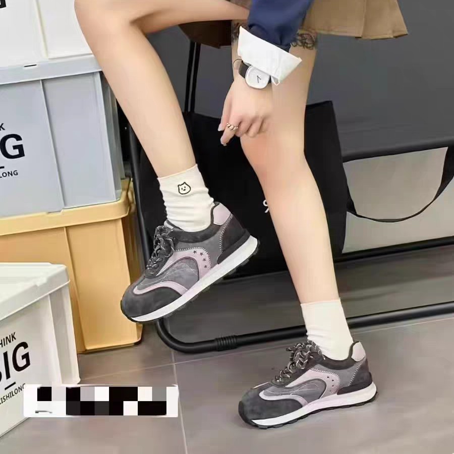 佰诗奴478547179防滑冬季厚款拼色时尚休闲鞋潮流女士厚底中筒