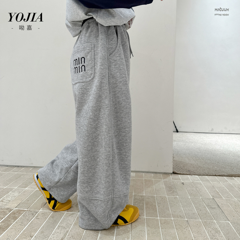 YOJIA女童休闲裤秋季2025新款洋气宽松小女孩卫裤春秋儿童装裤子