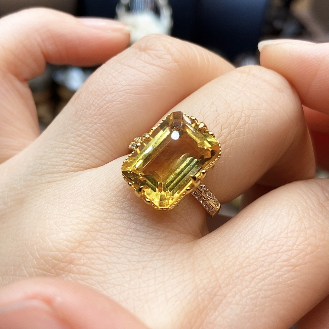 水晶戒指银S925镶嵌珮*澜