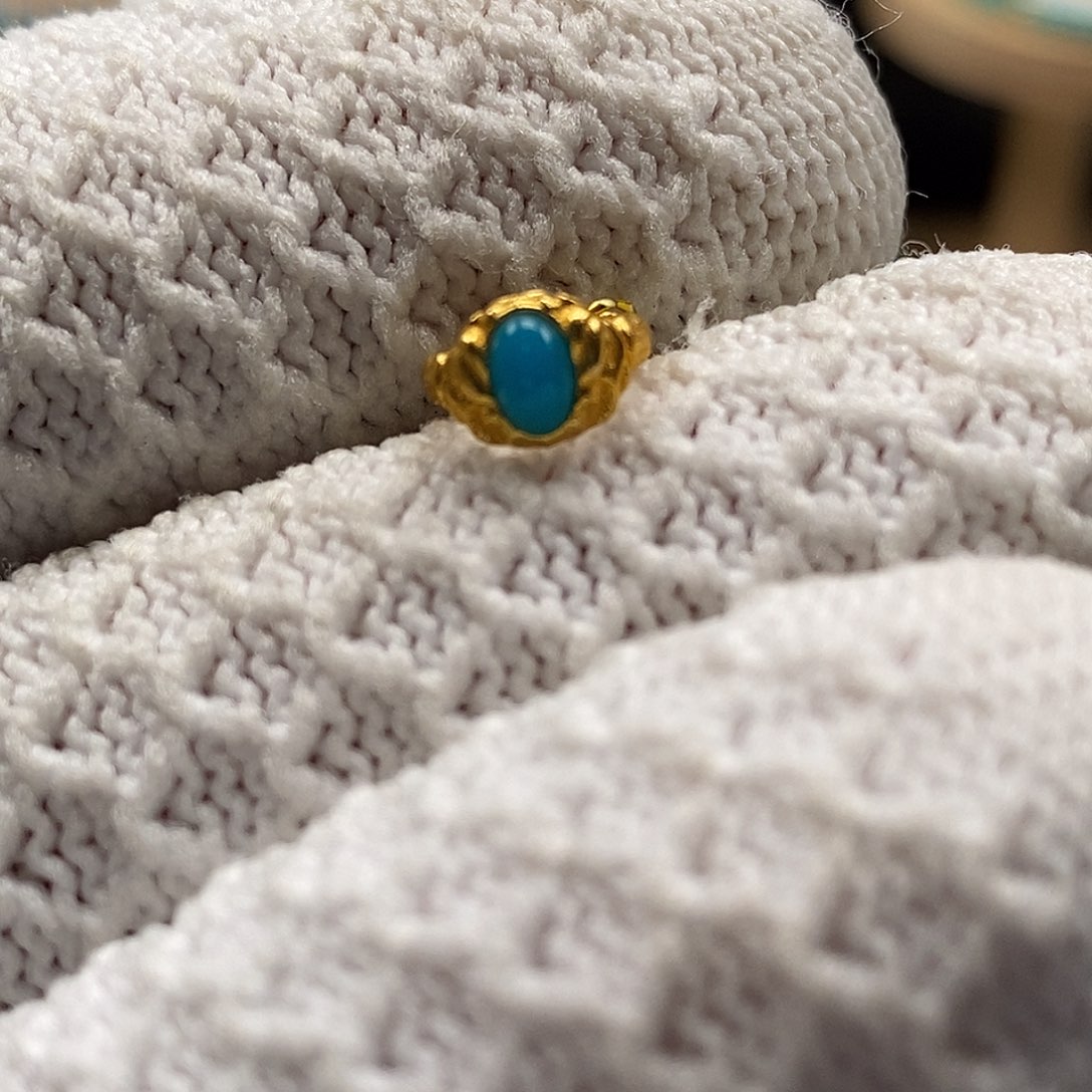 18K金镶嵌绿松石珠宝奇石513