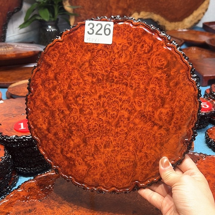 木缅花榴疤壶承25厘米
