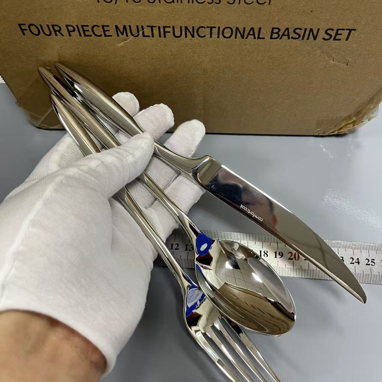 高品18/10不锈钢西餐刀叉勺牛排刀叉餐更勺子304餐具柳叶刀叉勺