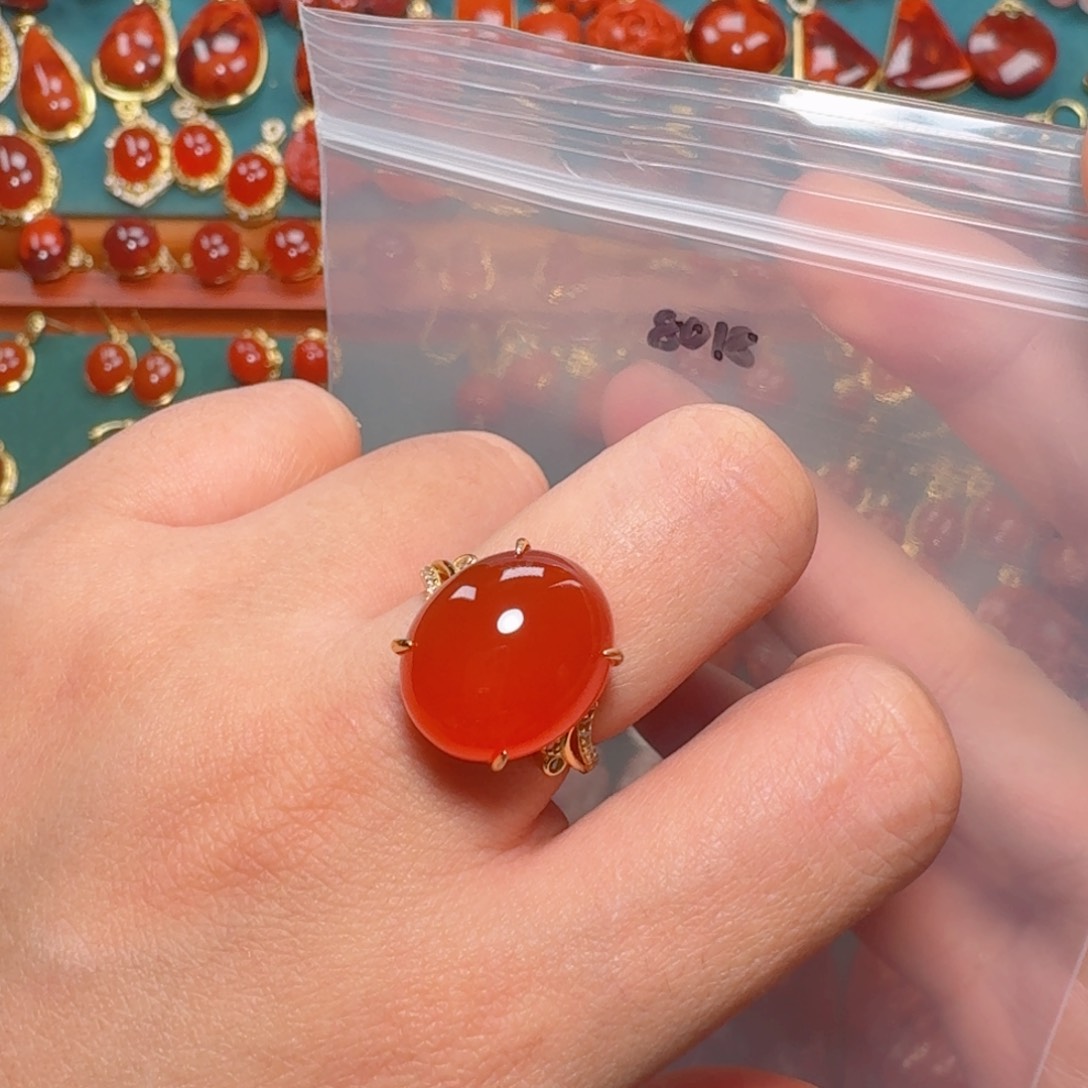 南红玛瑙南红冰红银S925镶嵌