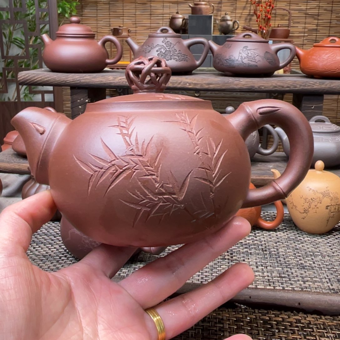 紫砂茶壶宜兴原矿紫砂手工制420