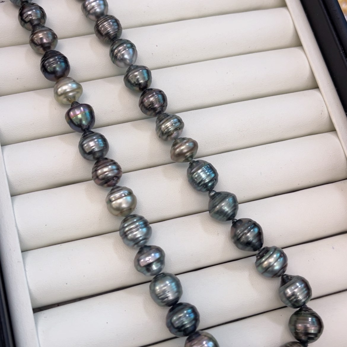 【闪购商品】海水珍珠颈饰未镶嵌大溪地螺纹项链11-13mm