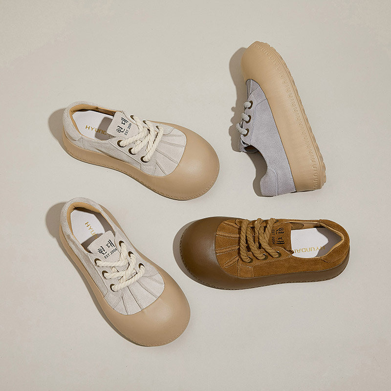  复古丑萌大头鞋女秋季新款厚底百搭女鞋 25570