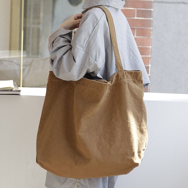 上课通勤包帆布包女大容量韩系帆布包百搭外出逛街大包包女