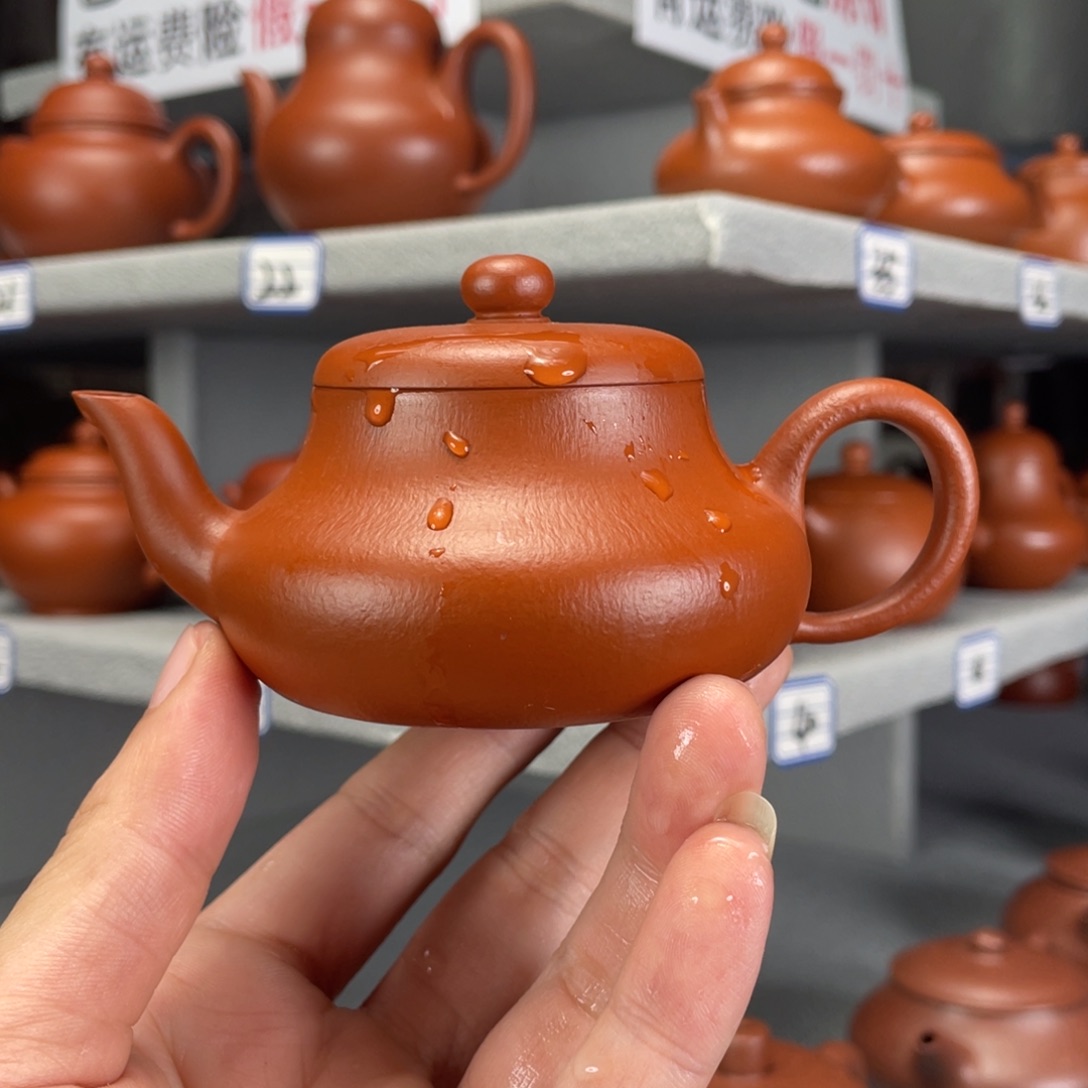茶壶紫砂赵庄朱泥全手工110毫升