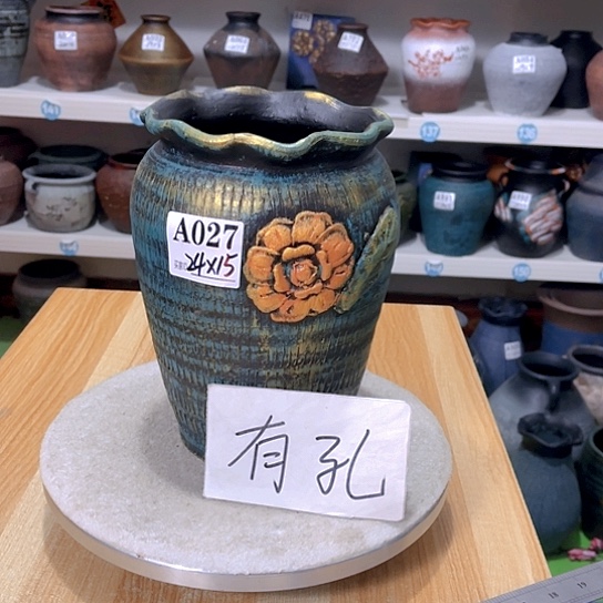 红陶手工制作工艺花盆