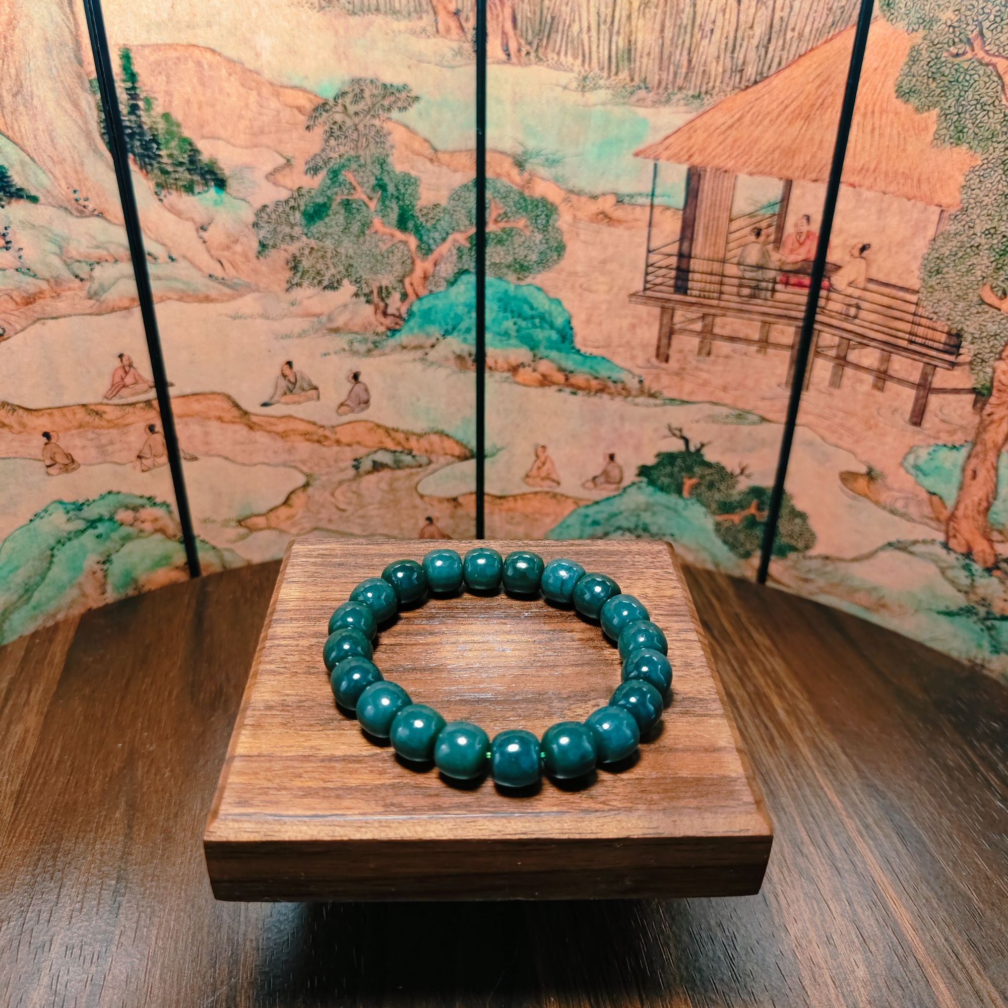 F和田玉且末桶珠手串（卡10）1909