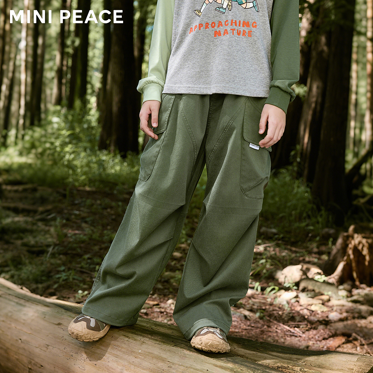 MINIPEACE太平鸟童装男童工装裤秋季新款儿童户外长裤男宝伞兵裤