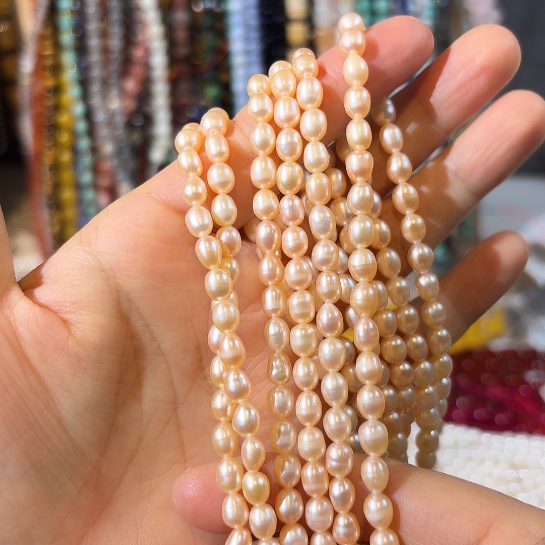 玛瑙/玉髓未镶嵌珠宝半成品珍珠香饼一条卡5-6