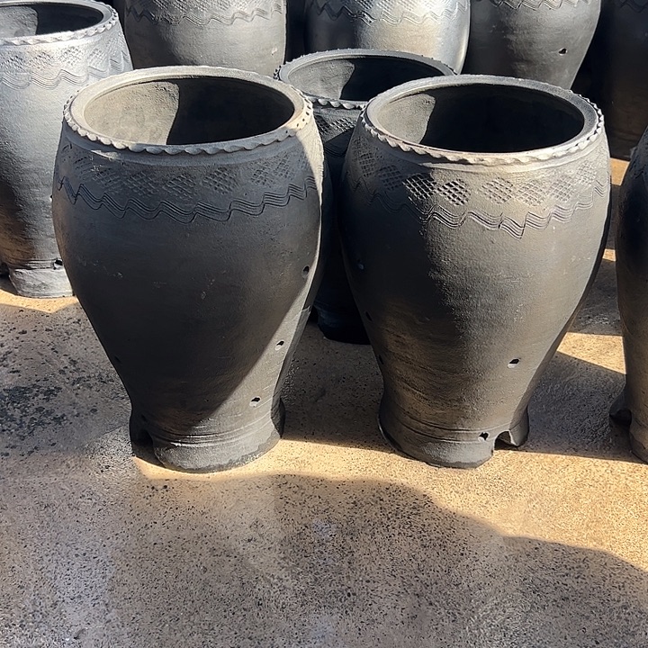 满***喜纯手工黑陶兰花盆