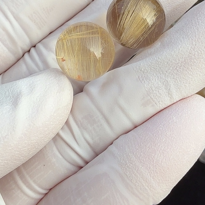 ****࿐水晶未镶嵌珠宝半成品金发晶11mm定制不退换