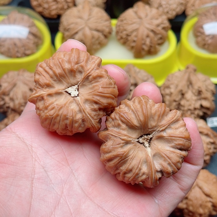 文玩核桃吊坠平谷凹底三棱42×41×41