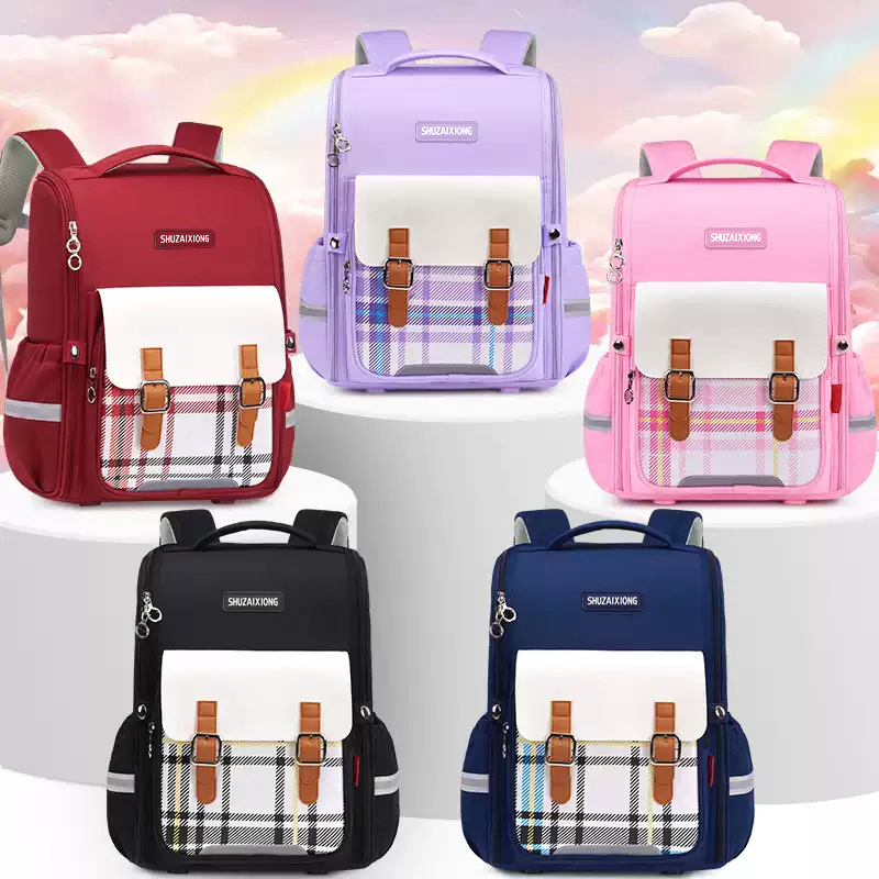 【树仔熊】小学生书包一至三到六年级带胸扣背包减负护脊大容量