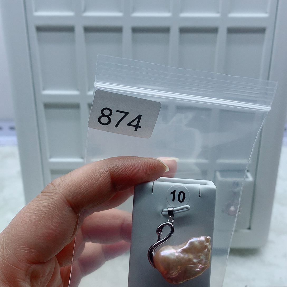 合金吊坠(不含链)淡水珍珠