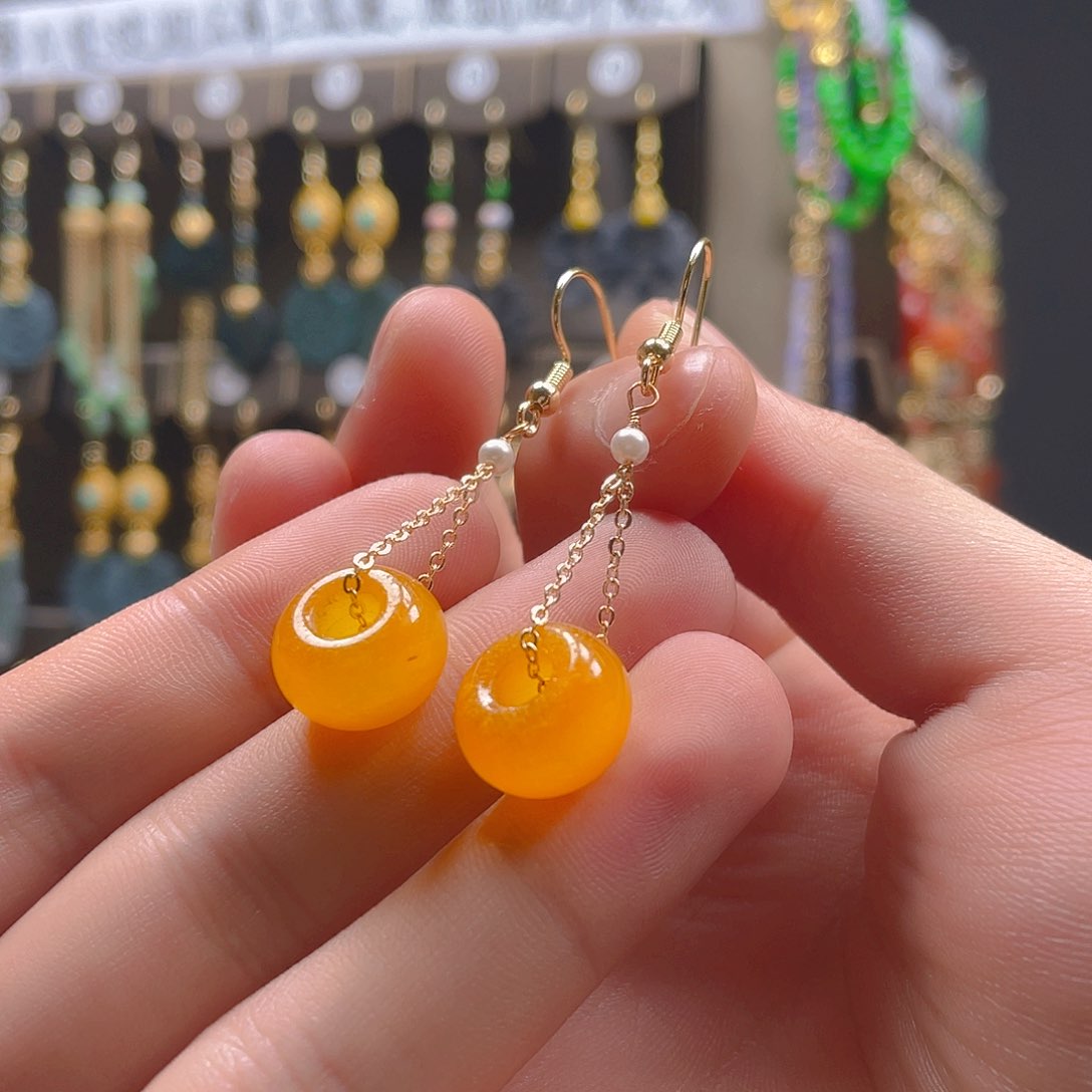 玛瑙/玉髓耳钉合金