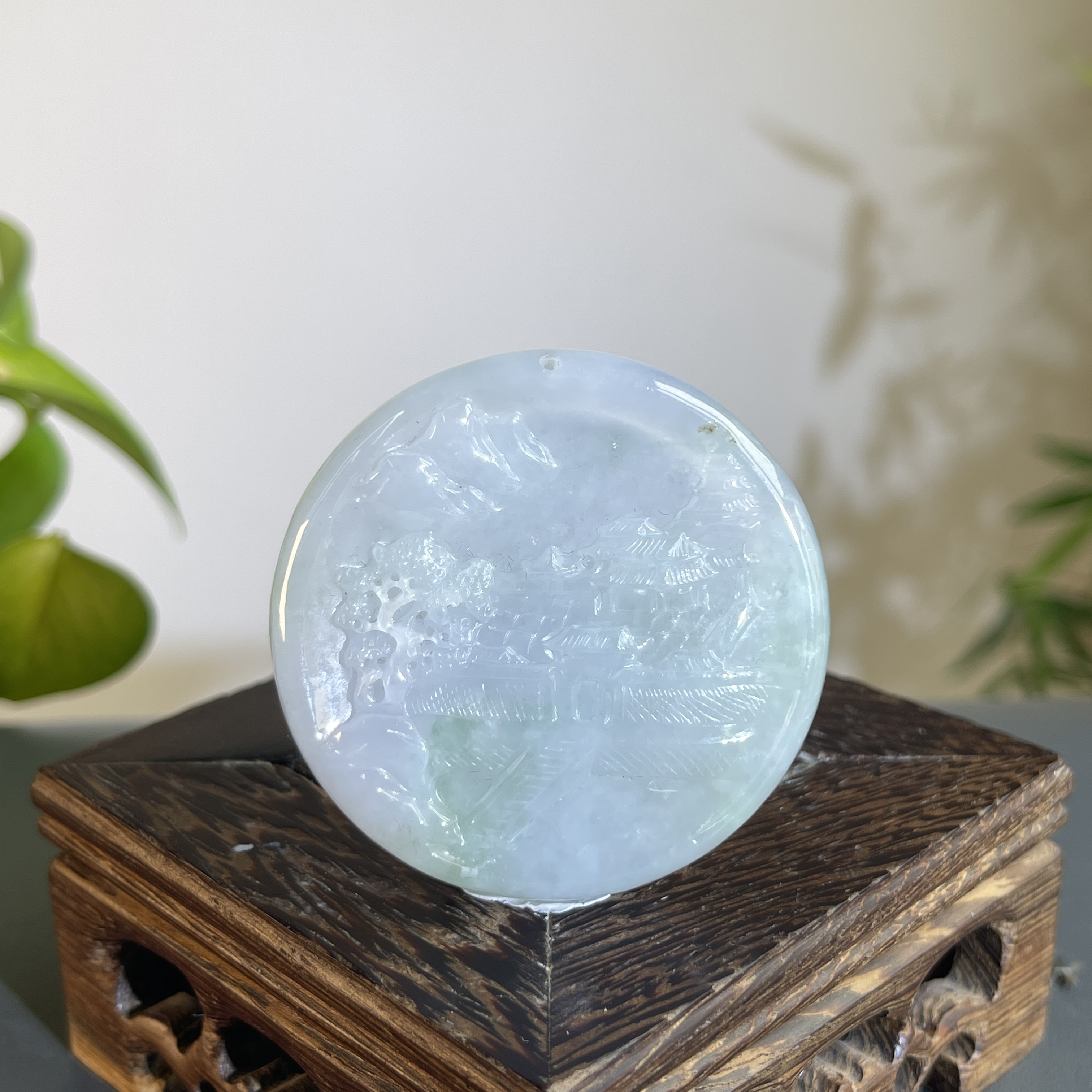 JTA27-80 天然缅甸A货翡翠 山水牌