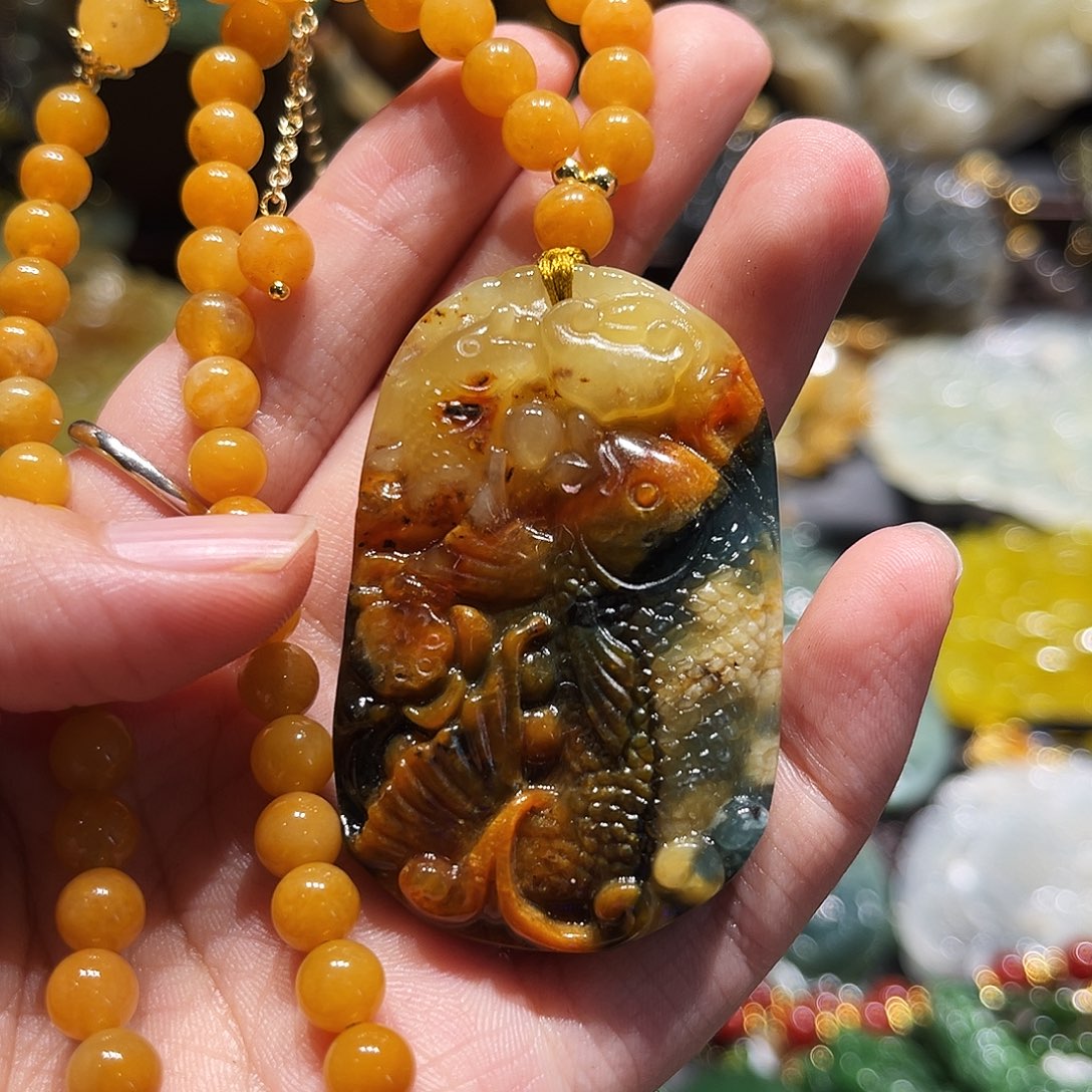 未镶嵌岫玉毛衣链