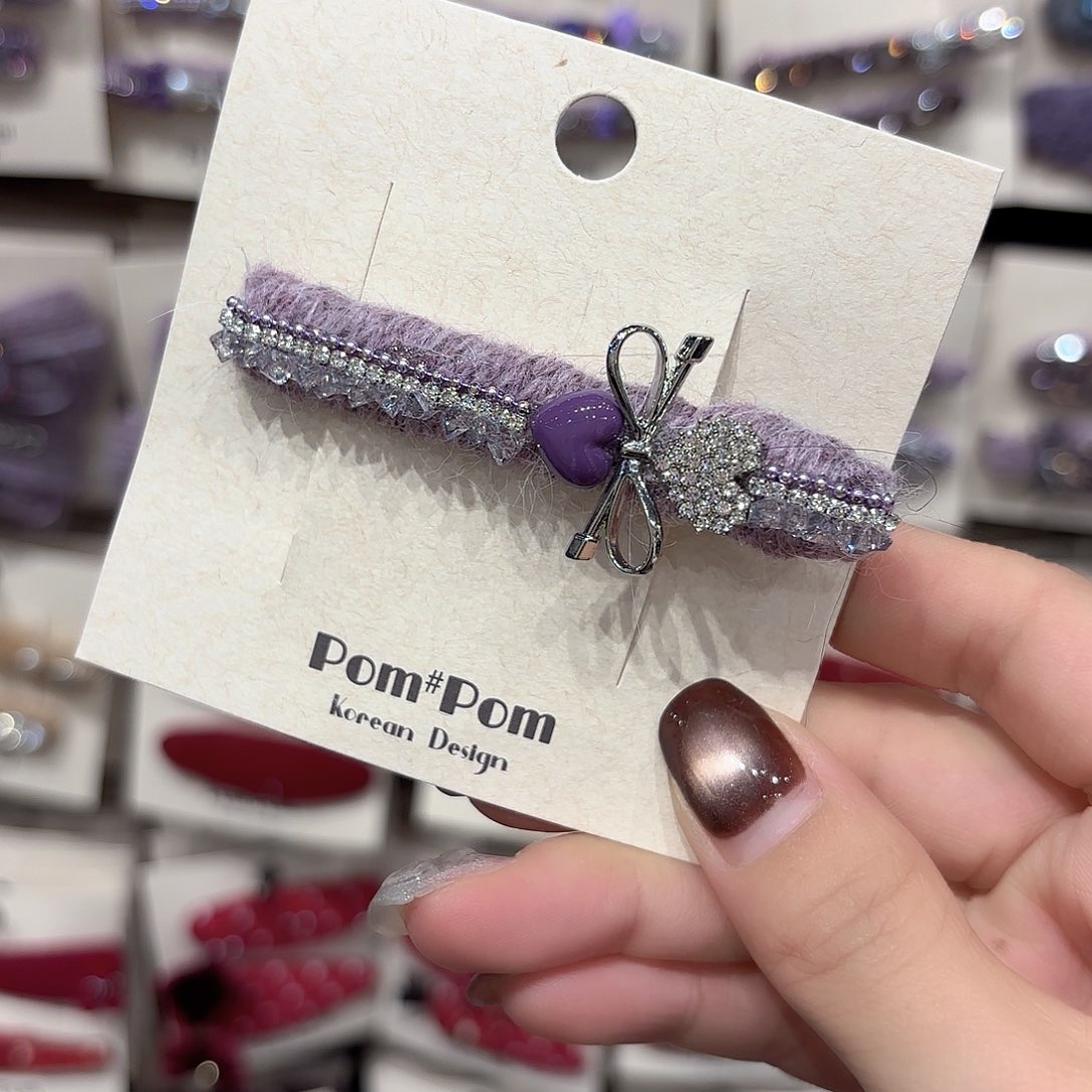 布艺铁合金爱心压夹一个