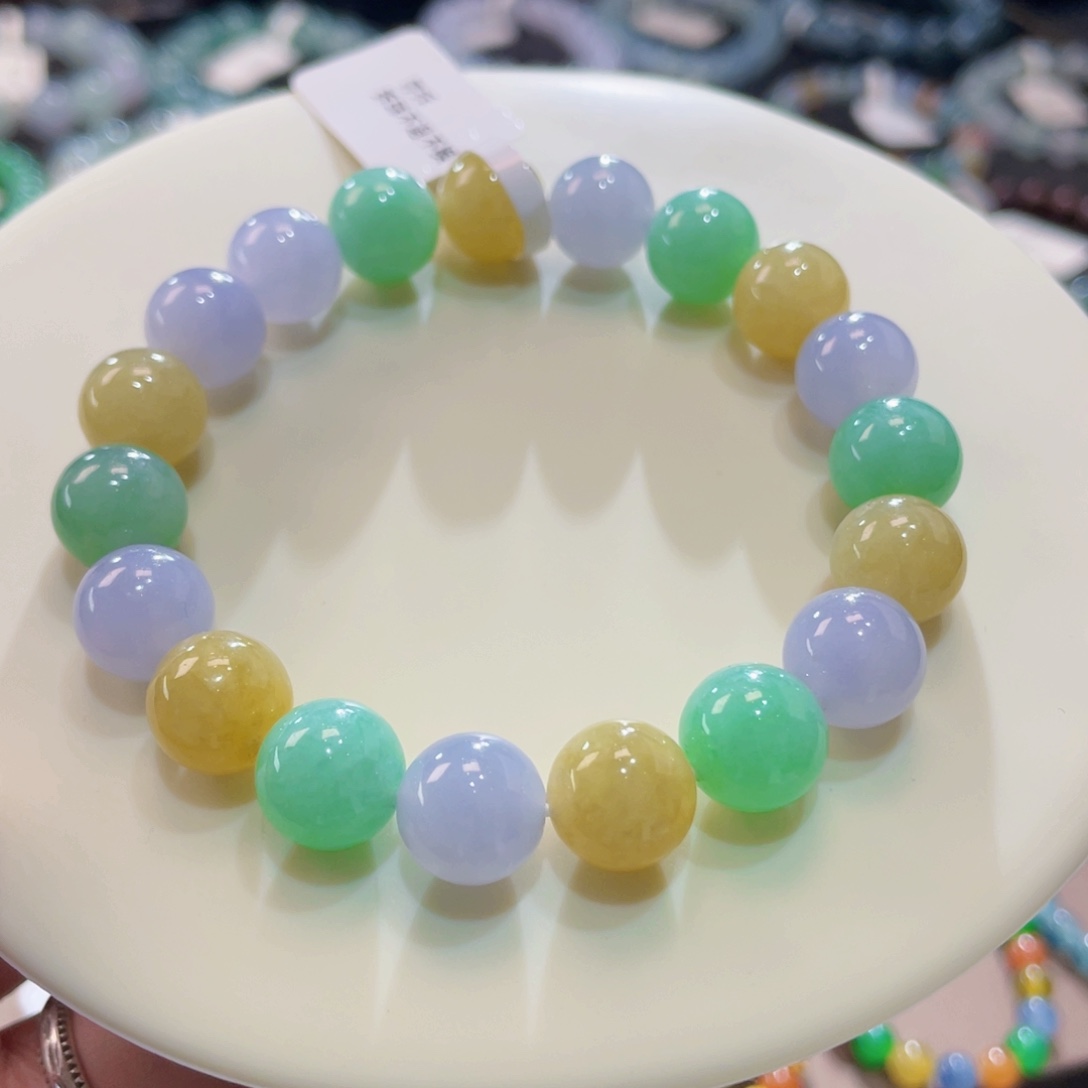 未镶嵌手链翡翠卡10胶润糖果色