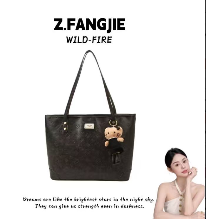 拉链纯色收纳双根托特包单肩包大包包女士简约肩包