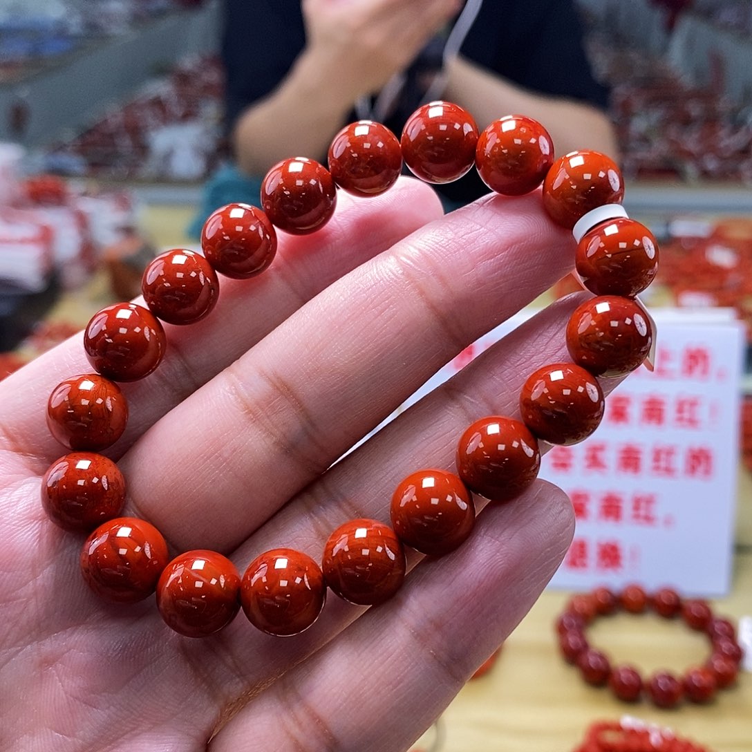 【小刘南红】瓦西南红（一级活动）牛血圆珠单圈11mm+多样性发一