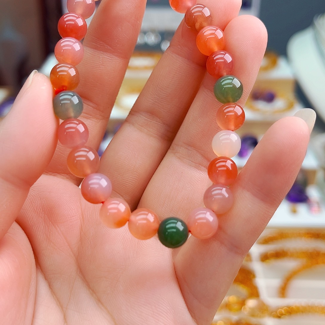 玛瑙/玉髓未镶嵌手串天然