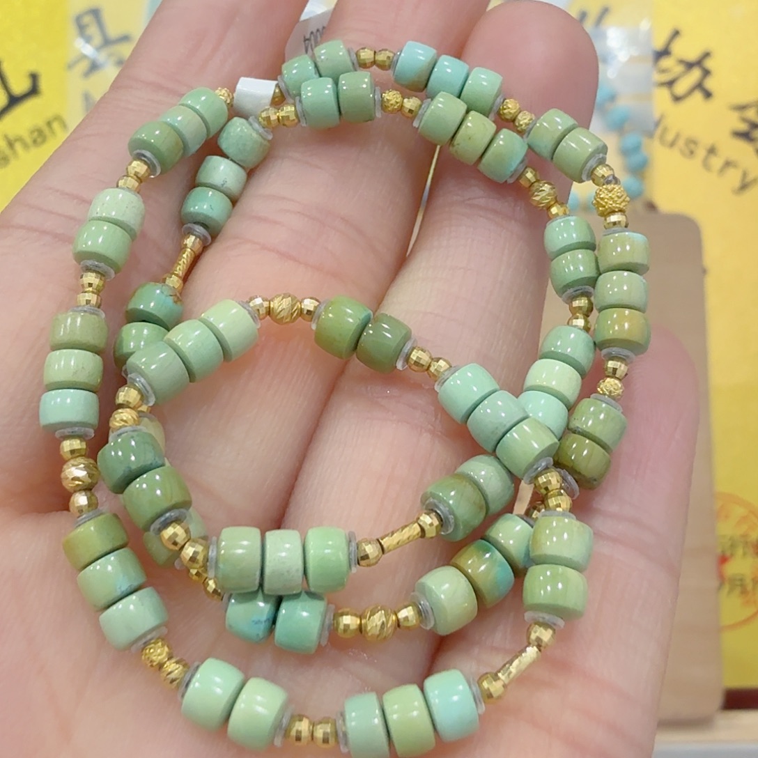 绿松石18K金镶嵌珠宝奇石