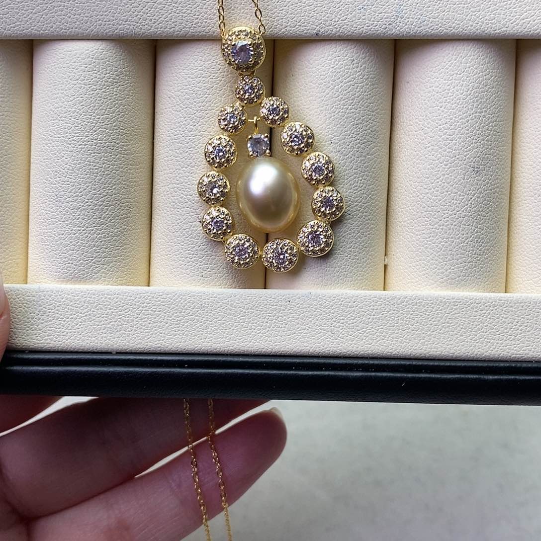 海水珍珠颈饰银S925镶嵌