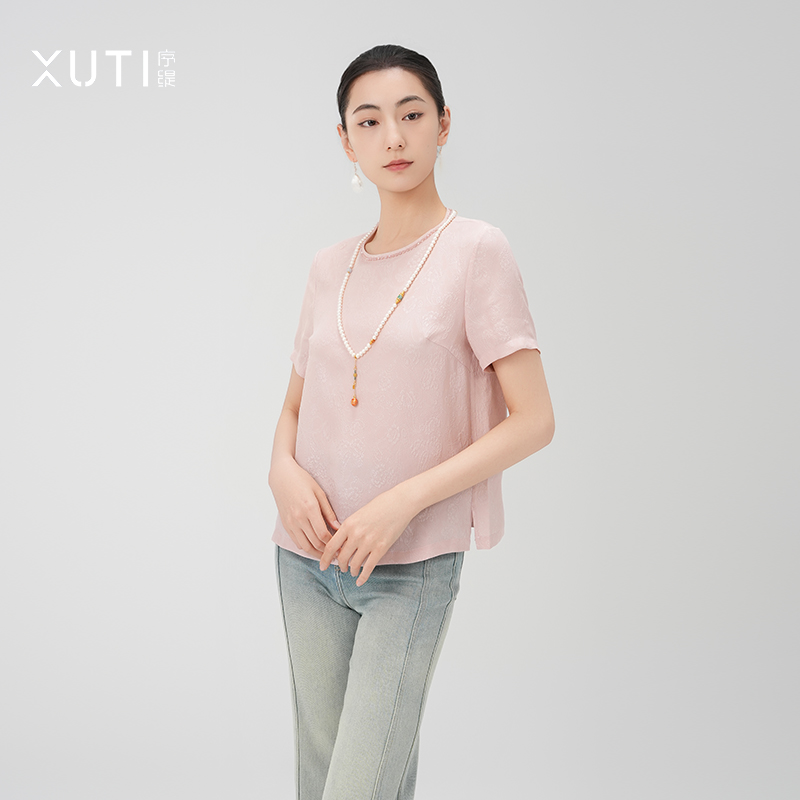 春夏新款复古国风新中式女装桑蚕丝上衣J37-12799