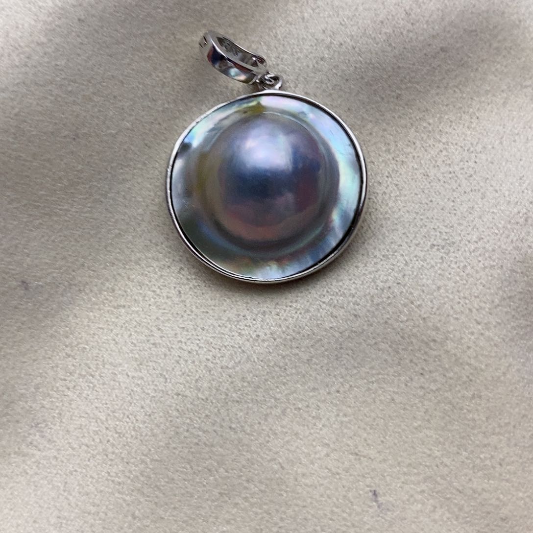 【闪购商品】拼合珍珠（马贝珠）颈饰银S925镶嵌