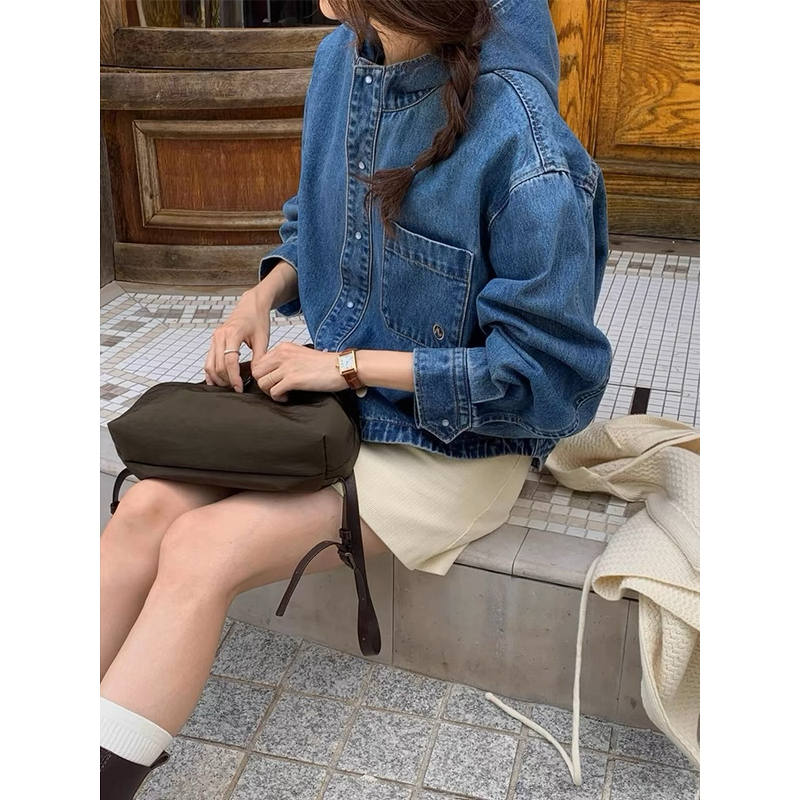 现！【小个子牛仔】泡菜单25新款复古连帽外套