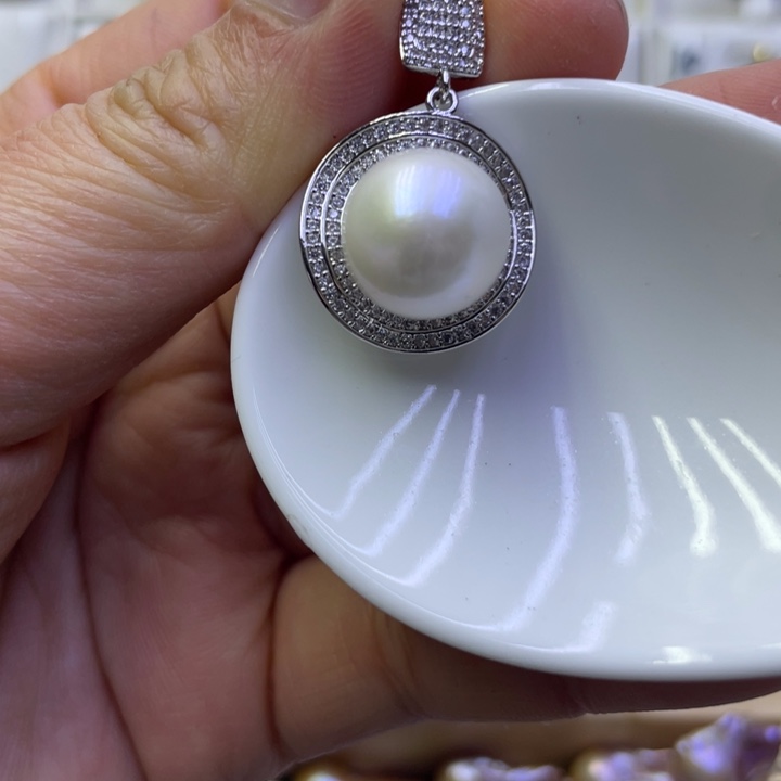 淡水珍珠吊坠(不含链)合金