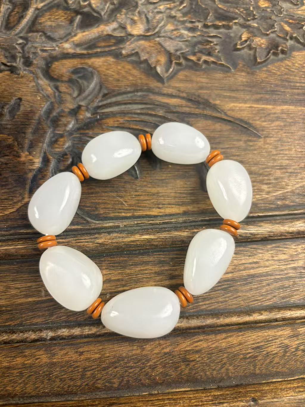 和田玉白玉手串一个{小七甄选}